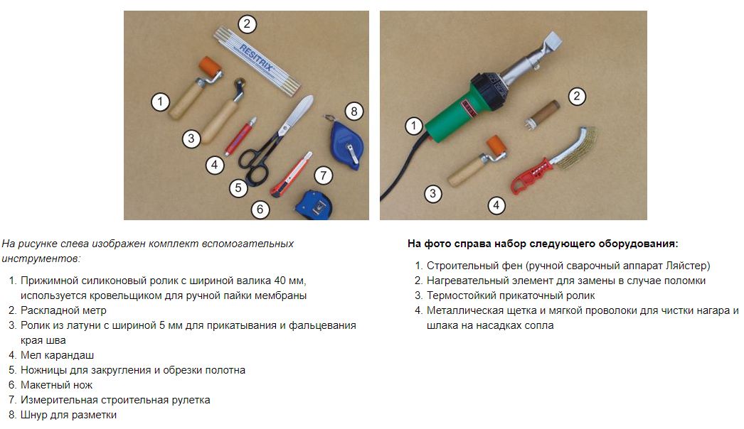 Инструмент для ремонта мембранной рулонной кровли